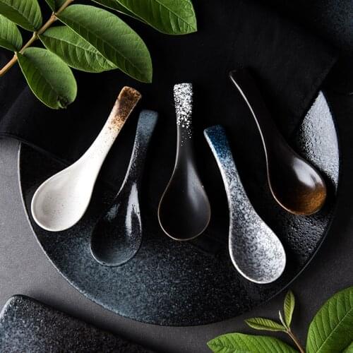 1PS Japanese ceramic spoon Kitchen Cooking Utensil Tool Soup Teaspoon Catering For Kicthen