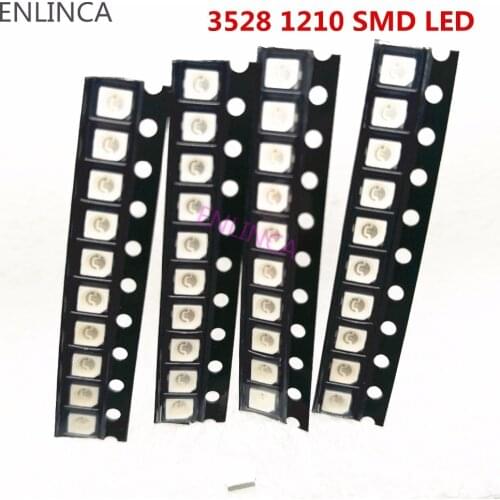 100pcs original Super Bright 3528 1210 SMD LED Red Green Blue yellow White Warm white LED Diode 3.5*2.8*1.9mm
