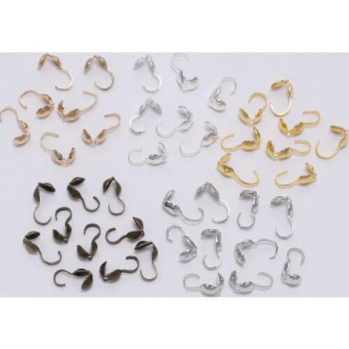 200pcs/lot Ball Chain Connector Clasp Calotte End Crimps Beads Connectors For Jewelry Making Findings DIY Accessories Supplies