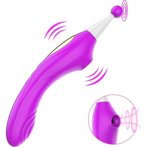 3 in 1 Vibrating Dildos Magic Wand Sucking Vibrators For Women Clitoris Stimulator Nipple Sucker Anal Plug Erotic Toys Sex Shop