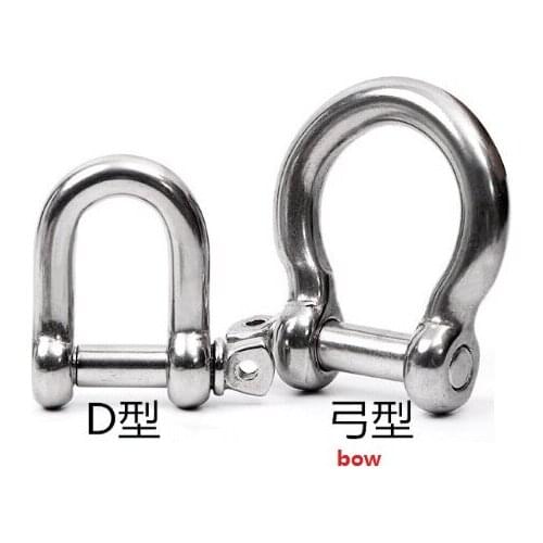 304 stainless steel d-shaped bow shackle u-shaped lifting ring lifting tool shackle M25 M28 M32 M38