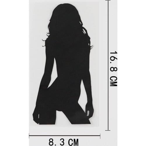 8.3CMX16.8CM Naked Girl Teen Long Hair Sexy Decor Vinyl Car Sticker Black/Silver 8A-0476