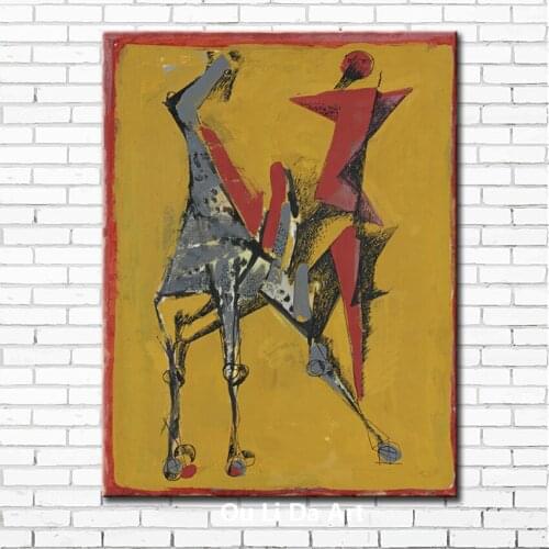 Abstract man horse landscape canvas printings oil paintings printed on canvas home living room wall art decoration pictures