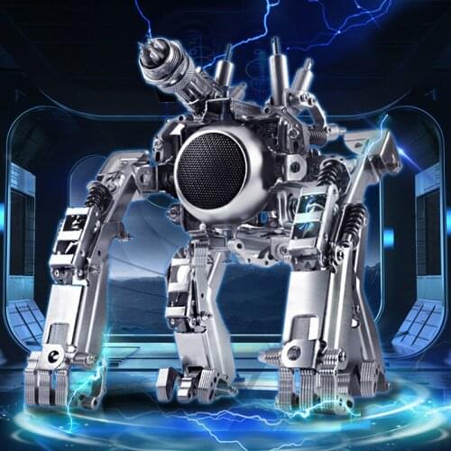 Mechanical Party War Ape Portable Bluetooth Speaker Metal Subwoofer Mecha Lego Assembly Model Stereo Boombox Mens Birthday Gift