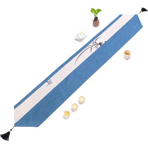 Tea Table Runner Chinese Zen Coffee Mat Runner Simple Modern Tea Cloth Chinese Style Tray Flag Suit For Drink Coffee Teaware