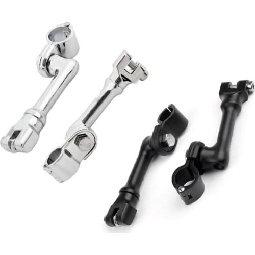 26MM 32MM 38MM Black Chrome Highway Engine Guard Bar Mount Clamp Foot pegs Rest 4" Short offset For motorcycle