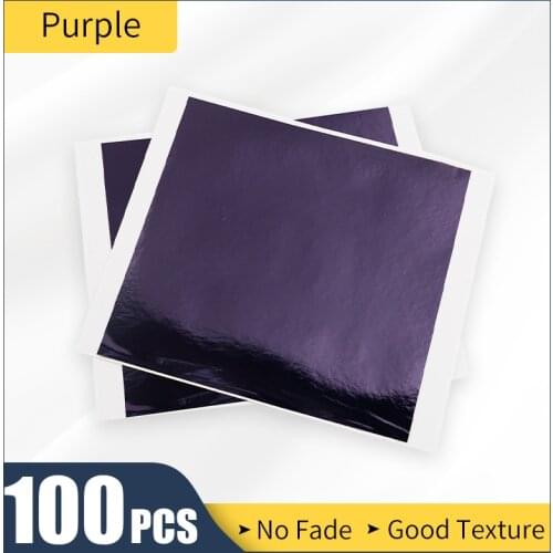 Purple Gold Imitation Gold Foil Taiwan Alloy Leaf Sheets Glitter Paper,for DIY Art Nails Crafts Wall
