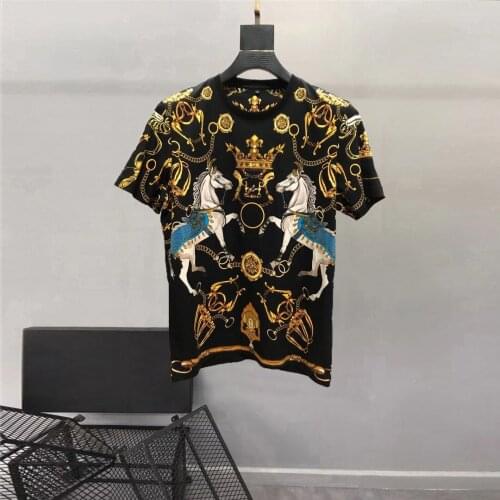 Europe Style High quality Mens Diamonds casual T-shirts Top 2021 Summer High quality Tee For men B906