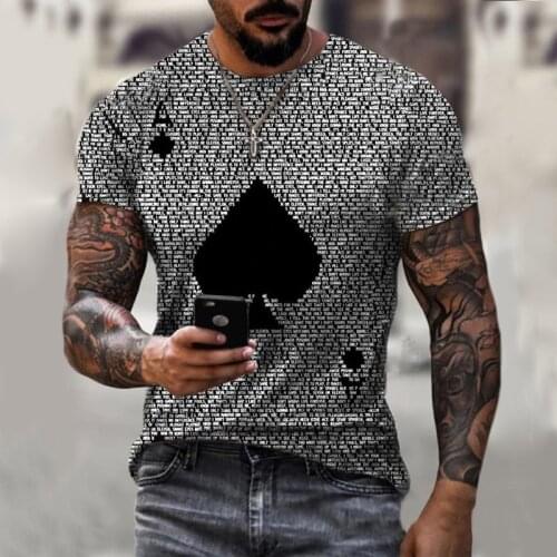 2021 New Summer T-shirt Mens And Womens High-quality T-shirt Playing Cards 3d Printing Simple Style Jesus Lord Cross Pattern Y
