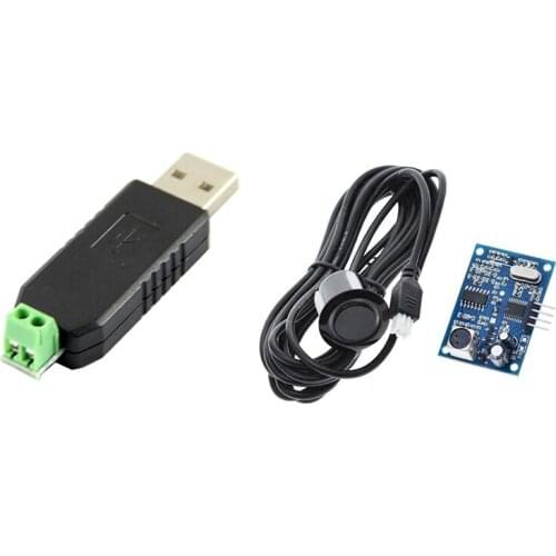 USB To RS485 485 Converter With Ultrasonic Module AJ-SR04M Water Proof Integrated Distance Measuring Transducer Sensor