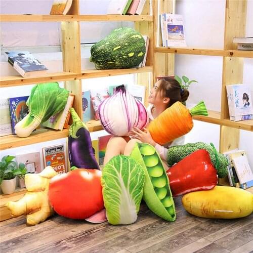 Creative Simulation Vegetable and Fruit Pillow Food Stuffed Toy Broccoli Cabbage Sofa Cushion Funny Boy Girl Gift