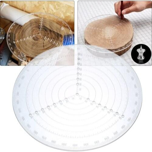 Round Center Finder Compass Clear Acrylic Lathe Centering Circle Gauge for Drawing Circles Wood Turning Lathe Work Tool