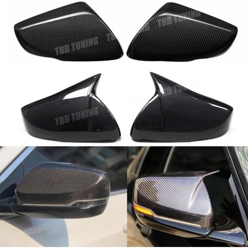 For Cadillac CTS Carbon Fiber Rear Caps Mirror Cover Replacement Style CTS 2014 2015 2016 2017 M Look Side View Mirror Cover