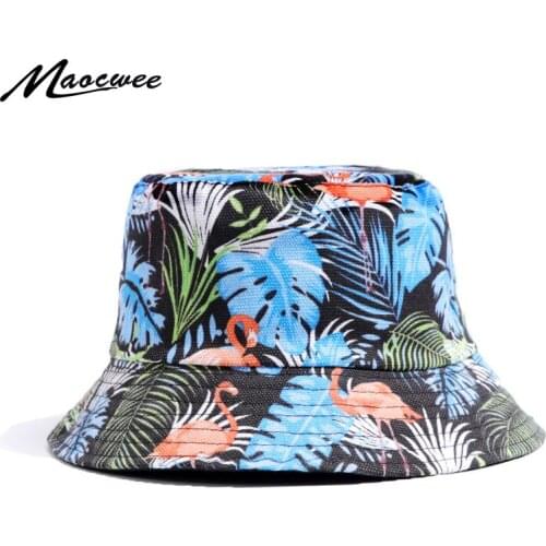 Summer men and women outdoor vacation leisure hat fashion fisherman hat lady flamingo embroidery hat fisherman visor