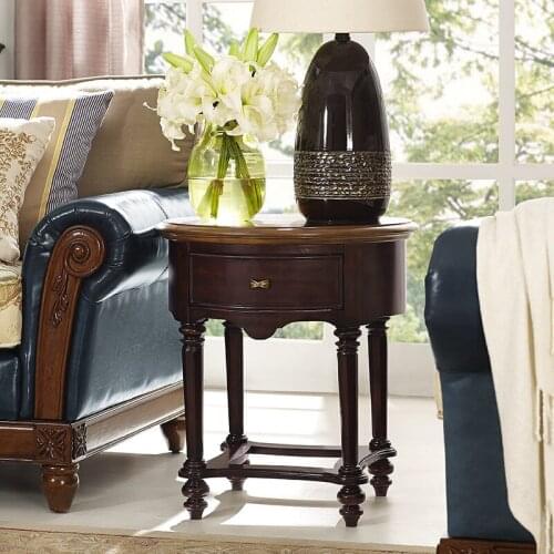 American style edge several solid wood corner small tea table small apartment sofa edge several living room simple small round t