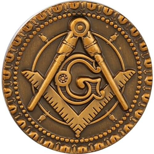Mason Freemason Masonic Brooches Lapel Pin Badge Round