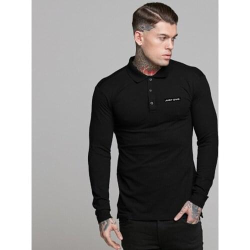 New Workout Polo Shirt Collar Men Plus Size Autumn Button Brand Men Polo Shirt Long Sleeve Casual Male Shirt Dress Polo Shirts