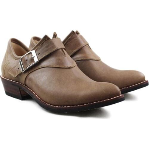 2018 Mens Cowhide Genuine Leather Work Botas Hombre Mens Shoes Buckle Safety Leather Cowboy Shoes Men, Big Size 38-45