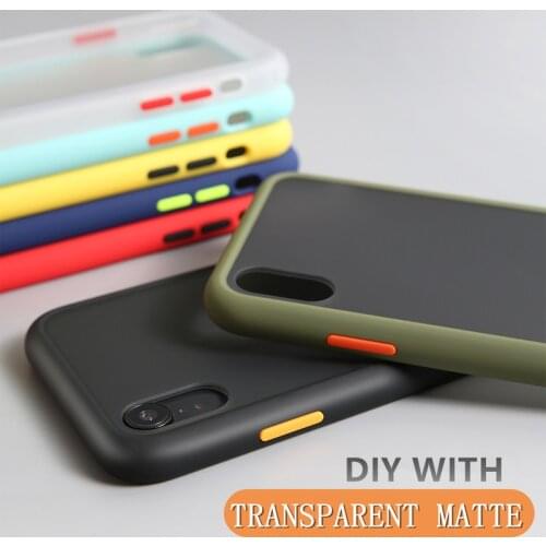 Soft Silicone Phone Case For Iphone 11 PRO MAX Contrast Color Button For Iphone XS MAX XR X 7 6 6S Plus Shockproof Couples Case