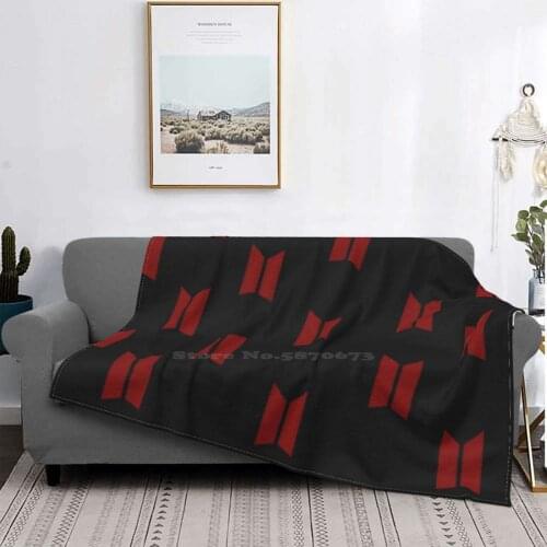 Red Logo Shaggy Throw Soft Blanket Sofa/Bed/Travel Love Gifts Dynamite Logo Teen Adult Boys 방탄소년단 방탄소년단n Logo
