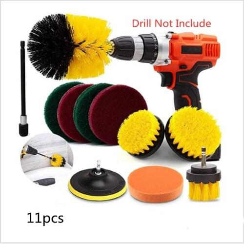 Drill Brush Attachment Set Power Scrubber Brush Bathroom Cleaning Kit with Extender Multipurpose Clean for Kitchen Grout