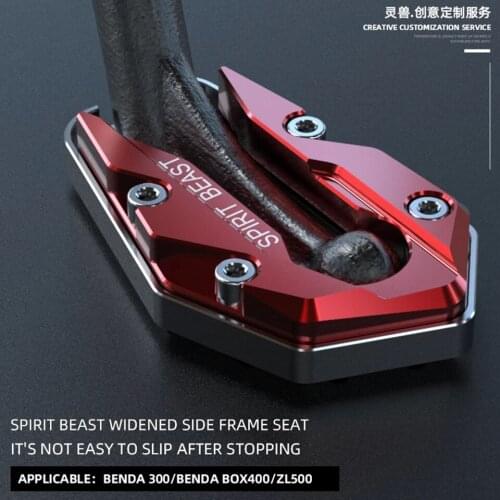 SPIRIT BEAST Motorcycle Foot Support pad Refit Side Stand Pad Extension side frame For Benda BD300 BOX400 YIBEN MOXIAO500MG