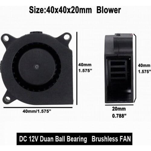 Gdstime 10 Pcs 3D Pinter 4020 Two Ball Blower Fan 40mm x 20mm DC 12V High Speed Turbo 1.57 inch 4cm Cooler