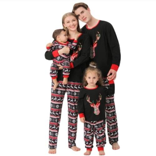 CPC certified new cross-border family set Christmas pajamas for boys, girls, women and men