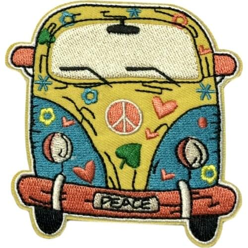 Woodstock Patch Iron on Peace Love Music Fest Dove Hippie Boho Retro Psychedelic (Size is about 6 cm)