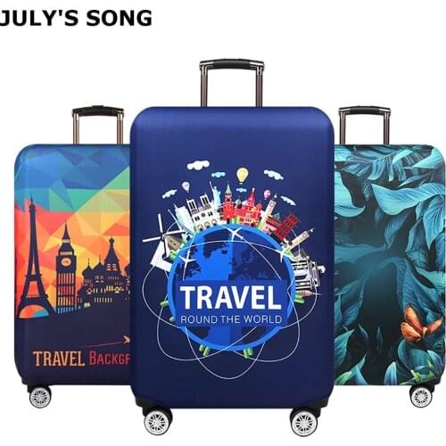 JULYS SONG Thicken Suitcase Cover For 18-32Inch Suitcase Luggage Protective Cover Travel Trolley Elastic Luggage Cover