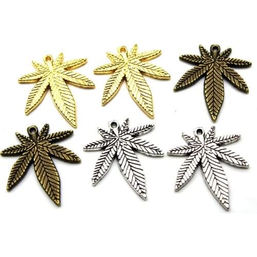 20Pcs 20x25mm leaf leaves Charm Pendant for Jewelry Findings DIY Handmade Necklace Craft Jewelry Making
