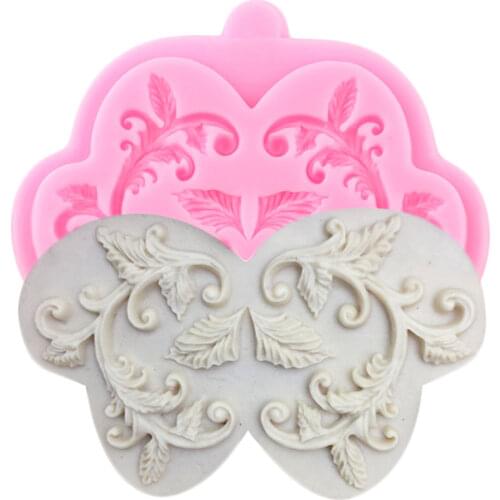 Lace Mat Leaf Pattern Silicone Molds DIY Relief Chocolate Fondant Cake Decorating Tools Cupcake Topper Candy Clay Resin Moulds