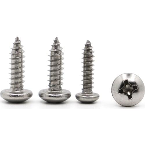 PA M1 M1.2 M1.4 M1.7 M2 M2.3 M2.6 M3 M3.5 M4 M5 M6 304 Stainless Steel Electronic Screw Pan Phillips Head Self-Tapping Screws