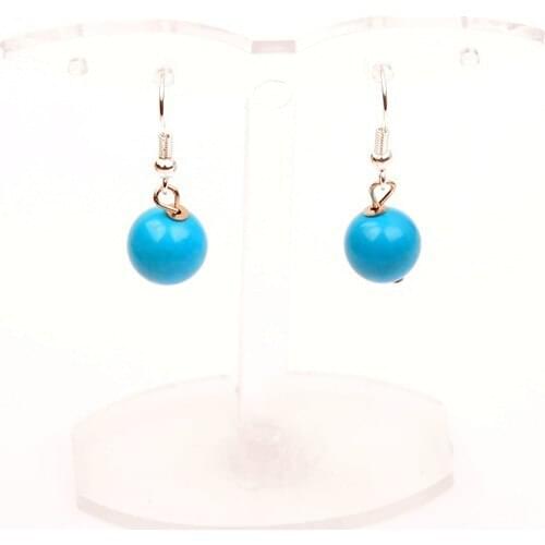 Turquoise Stone Earrings Stylish Modern Design Custom Fit