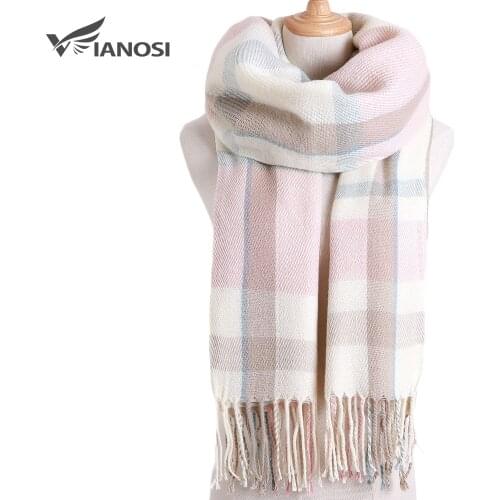 [VIANOSI] Luxury Plaid Winter Scarf Women Warm Foulard Scarves Fashion Casual Scarfs Cashmere Bufandas Hombre