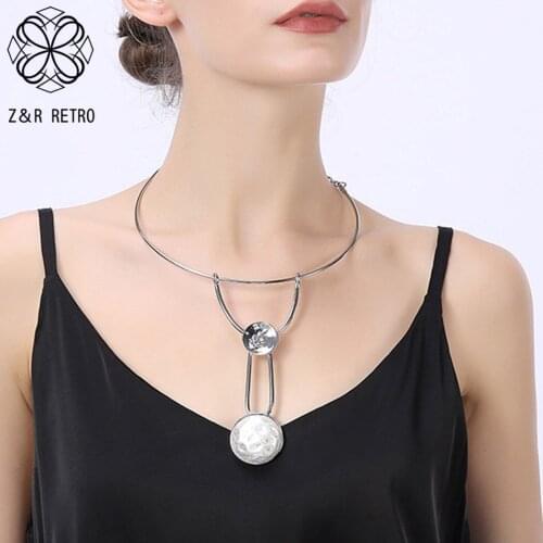 Trend Geometric Suspension Pendants 2021 Fashion Costume Jewelry for Women Neck Chokers Necklace Vintage Korean Unusual Thing