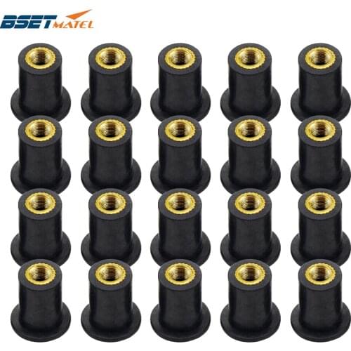Universal M5 Motorcycle Windscreen Windshield Fairing Well Rubber Nuts Screw Bolt Blind Fastener Fishing Kayak Boat Marine Canoe