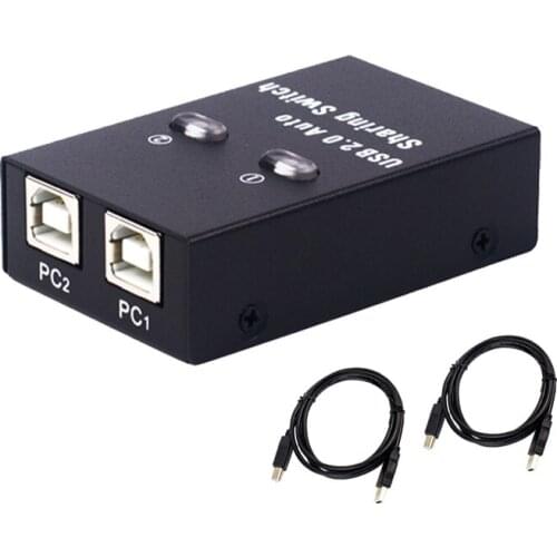 2 Ports USB Switch Auto Printer Sharer Two Computers Share A usb Device 2 in 1out USB Splitter
