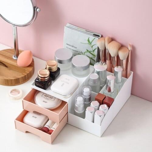 Large Capacity Cosmetic Storage Box Makeup Drawer Organizer Jewelry Nail Polish Makeup Container Desktop Sundries Storage Box