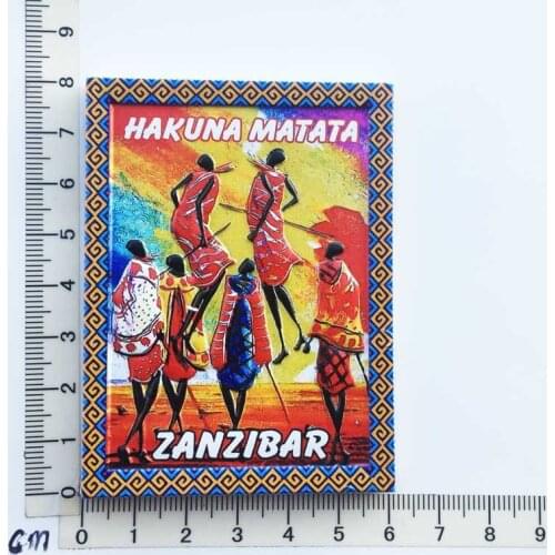 Zanzibar Tanzania)Fridge Magnet Creative Travel Commemorate Crafts 33D Ornaments Magnetism Resin Material Refrigerator Stickers