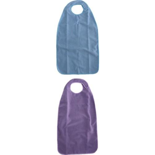2pcs Clothing Protector Adult Bib, Waterproof Crumb Catcher Mealtime Bib Apron for Adult Kids Elderly, Machine Washable