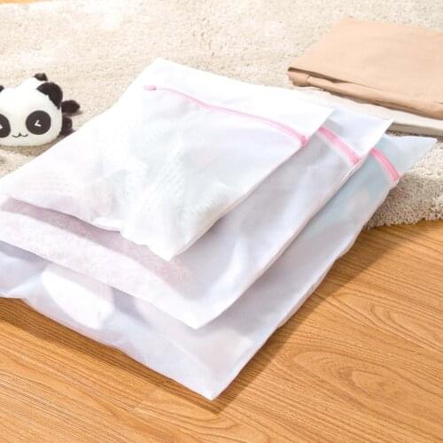 Nylon Laundry Bag Bra Lingerie Socks Underwear Clothes Washing Machine Protection Zip Net Mesh Bags Laundry Basket