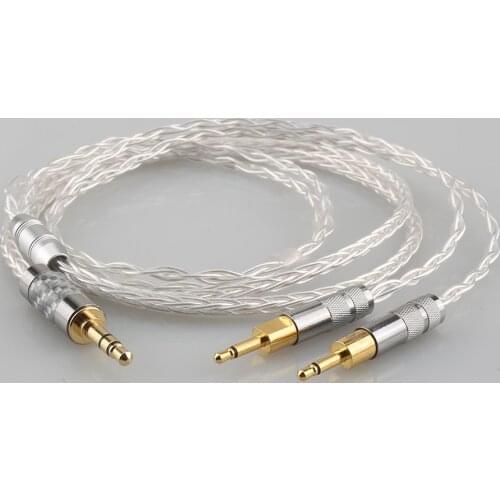 2.5mm 4.4mm XLR 3.5mm HiFi 8 Core Silver Plated OCC Earphone Cable For Sennheiser HD700 Headphone