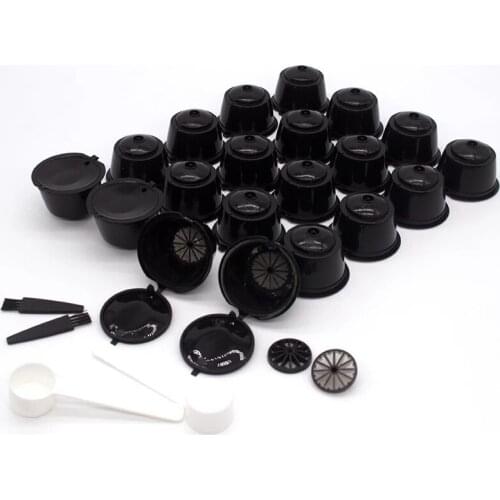 20PCS Refillable Coffee Capsules for DOLCE GUSTO Coffee Pods Reusable Coffee Filter Plastic with Spoon Brush High Quality