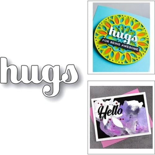 2020 New English Words Hugs Metal Cutting Dies For DIY Cut Paper Craft Making Greeting Card Scrapbooking and Album NO Stamps Set