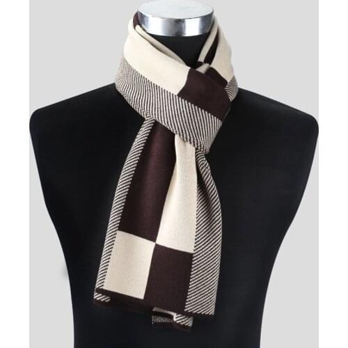 2020 Casual Cool Winter Scarves Men Scarf Warm Neckercheif Business Plaid Kint Scarves Men Cotton Wraps Male Sjaal Foulard