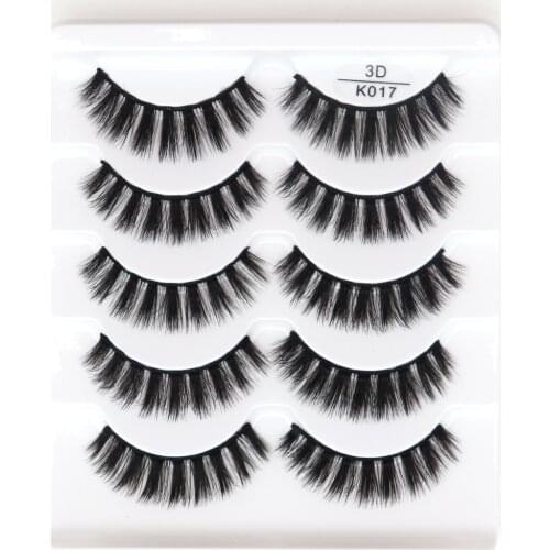 5 Pairs 3D False Eyelashes Natural Long Thick Eye Lashes Wispy Makeup Beauty Eyelash Extension Makeup Tools Maquillaje