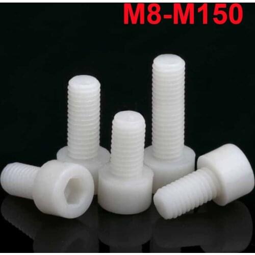M3 M4 M5 M6 M8 White Nylon Hexagon Hex Socket Cap Head Screws Plastic Bolts