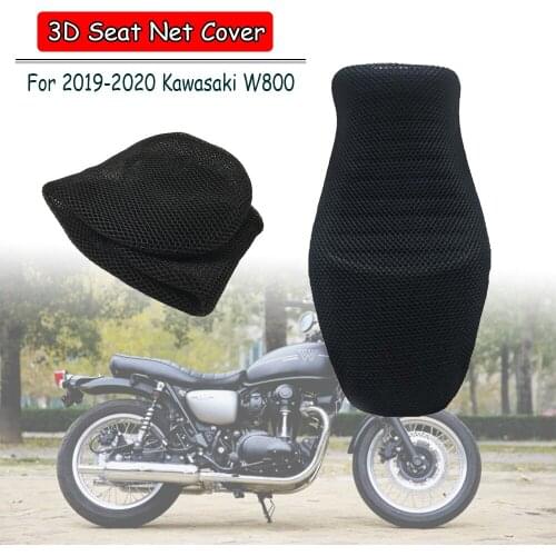 For Kawasaki W800 Street 2020 2019 Rear Seat Cover Rider Passenger Cowl Insulation Net 3D Mesh Protector Motorcycle Accessories