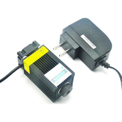 3350 Focusable 405nm 200mw Purple - Violet Blue Dot Laser Diode Module w Cooling Fan & 12V Adapter